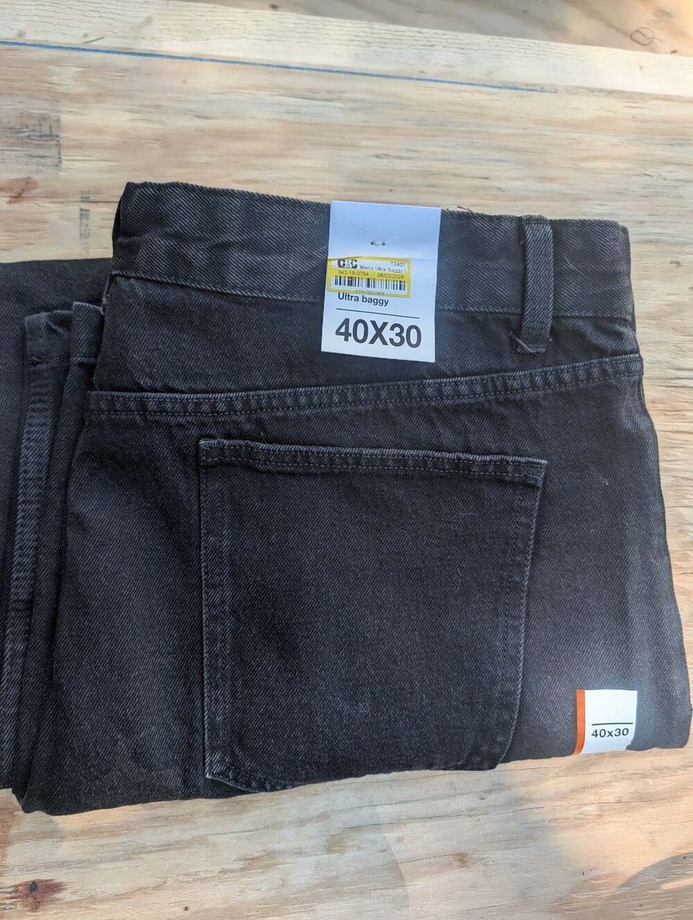 Goodfellow & Co Ultra Baggy Size 40x30 Black Denim Jeans